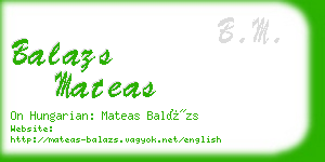 balazs mateas business card